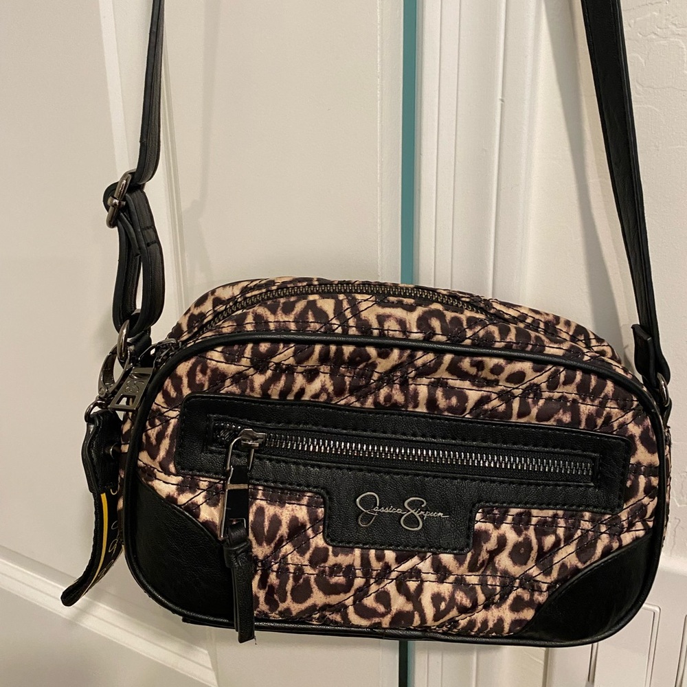 Jessica Simpson Handbag Crossbody Small leopard print/ black leather